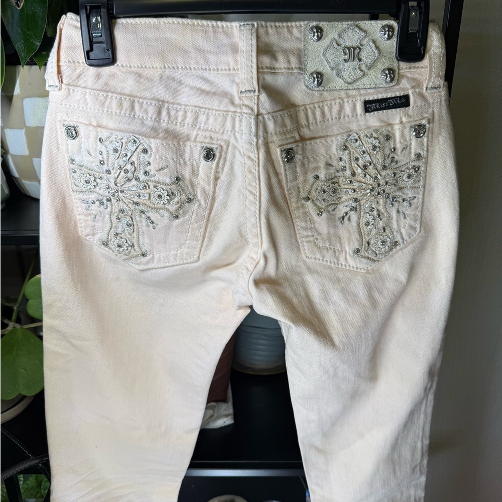 Miss Me Pink Jeans with Silver Embellishments